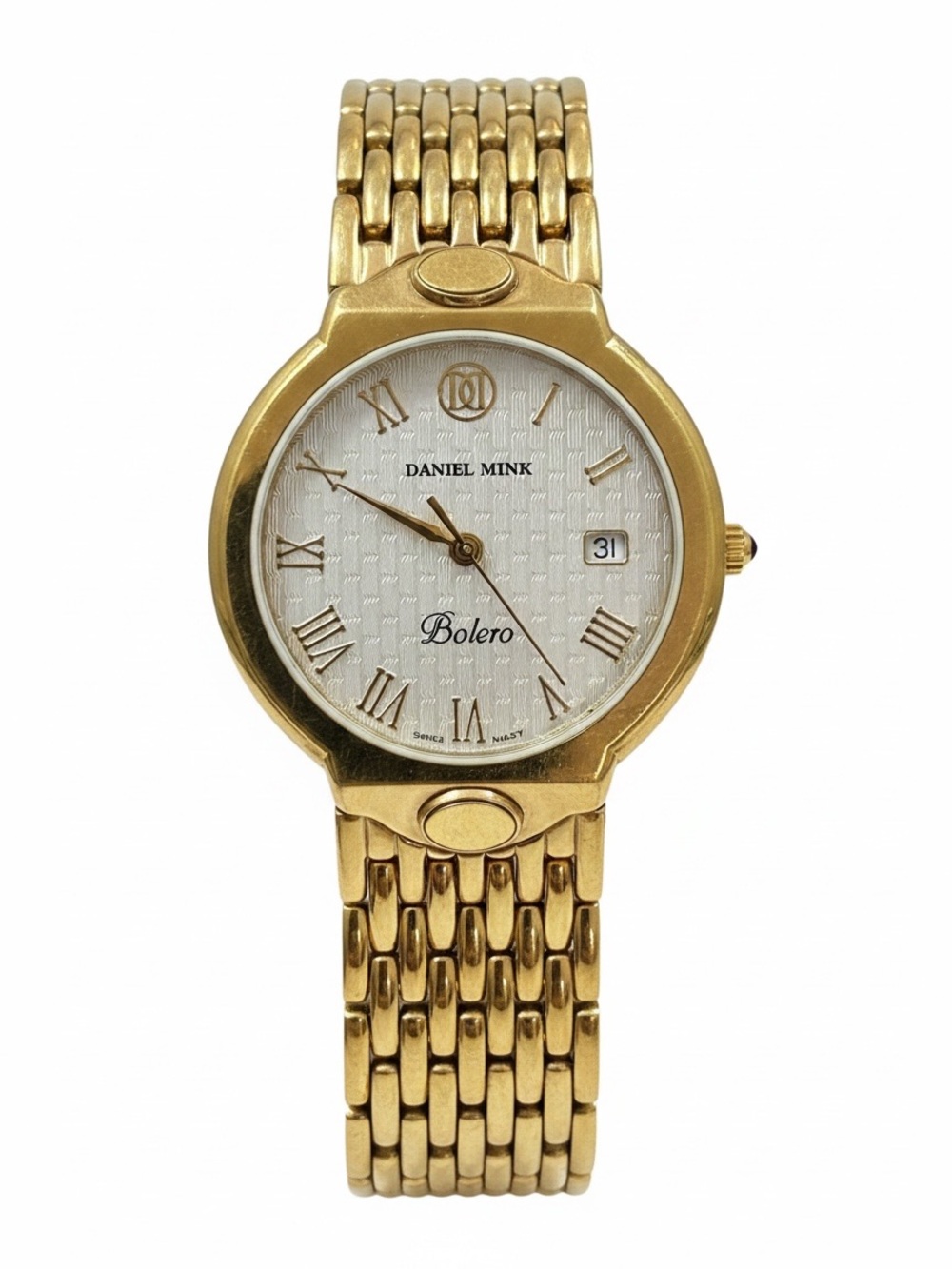 Vintage Daniel Mink Bolero 18KT Gold Finished Swiss Quartz Watch (Model 1770 K)